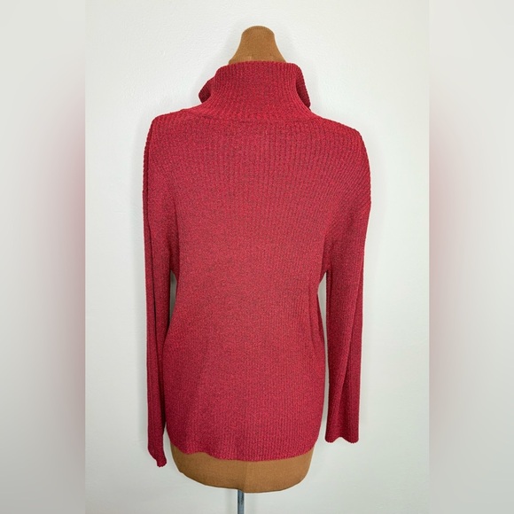 Chico’s Design Red Zipper Front Sweater Pockets Size Large - Picture 3 of 9